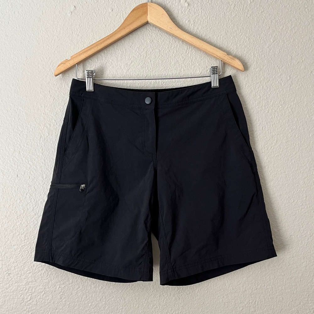 L.L. Bean Nylon Trail Shorts Women 6 Black 9” Length Hiking Outdoor